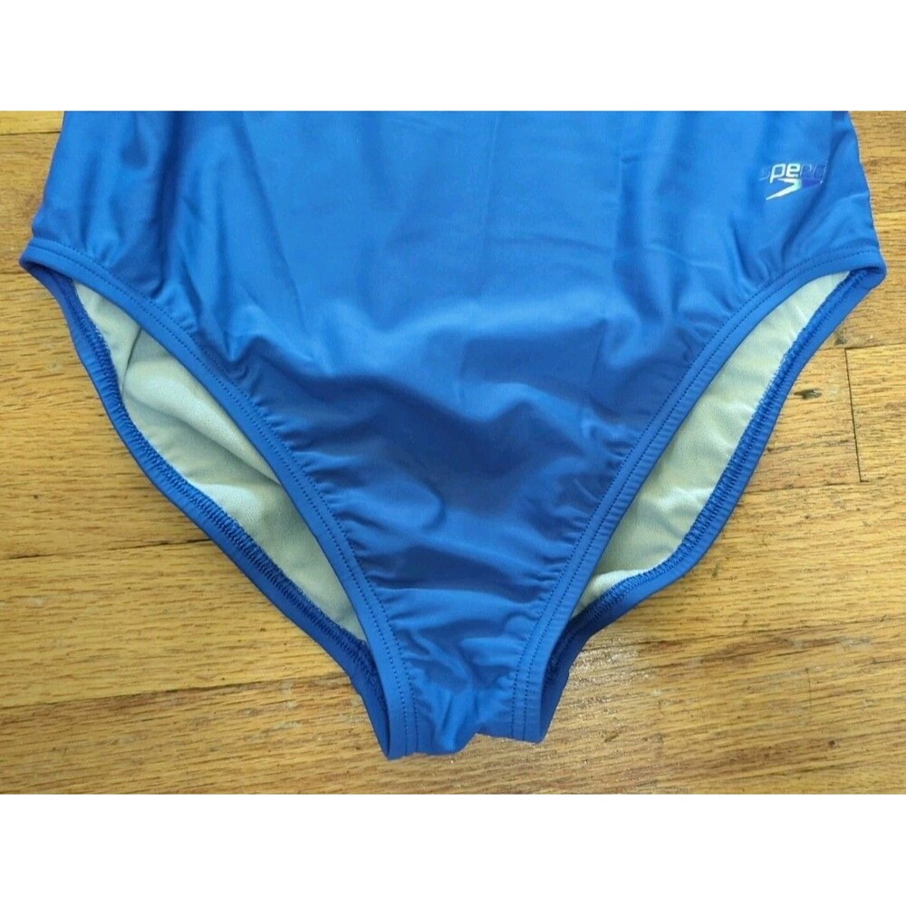 Speedo Women's Asymmetrical Colorblock One Piece Swimsuit Dazzling Blue NWT - Picture 2 of 8